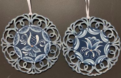 Blue Stroke Christmas Ornaments E-Packet